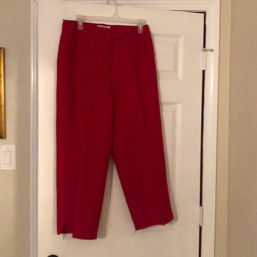 Bob Mackie Linen Ankle Slacks (lined)